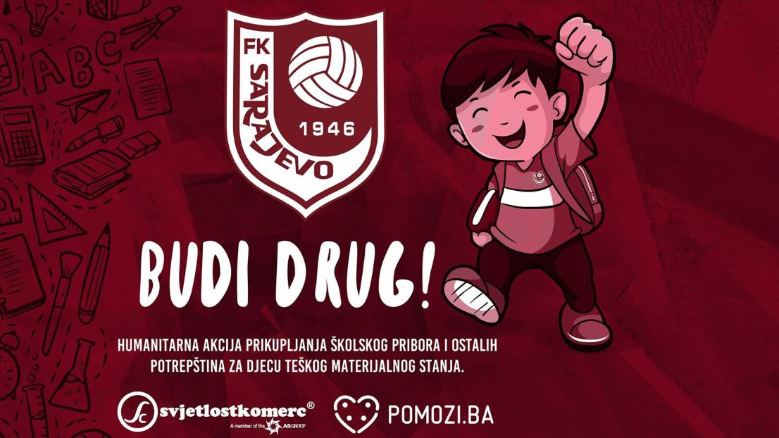Humanitarna akcija FK Sarajevo: Doniraj školski pribor i budi drug