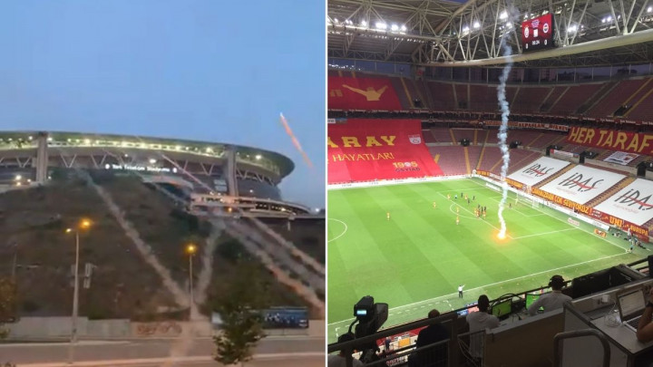 Ima li ko luđi: Lansirali baklje da prekinu derbi Galatasaray - Fenerbache i uspjeli su