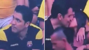 Na utakmicu Barcelone poveo ljubavnicu, a onda je shvatio da su ih kamere snimile dok se ljube
