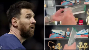 Hvalio se s osvojenim trofejima i nagradama , a onda su svi na jednoj vidjeli da piše "Lionel Messi"