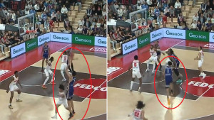 Mršavko od 220 cm i nezapamćen potez: Promašio je trojku, zaletio se pod koš, a onda čudo!         