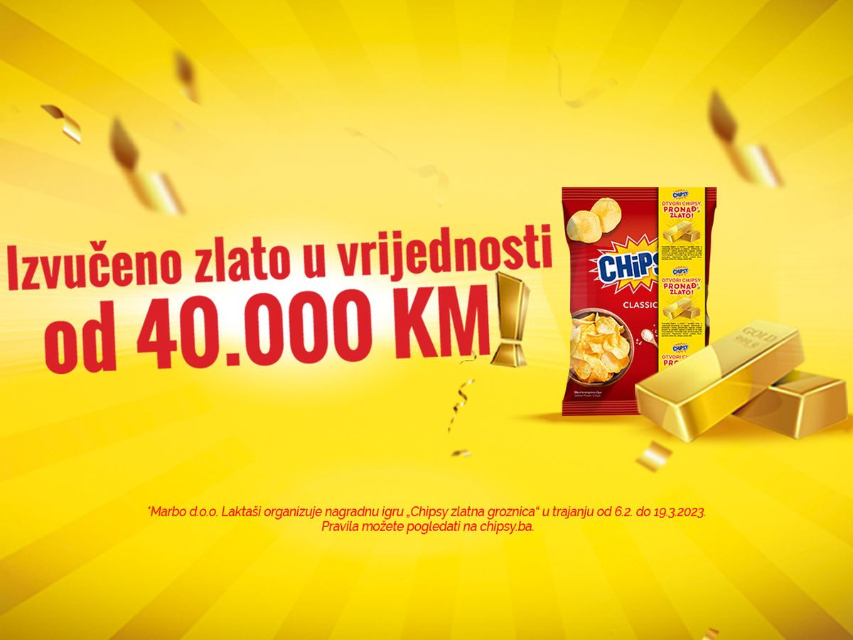 Izvučeno Chipsy zlato u vrijednosti od 40.000 konvertibilnih maraka – ali potraga se nastavlja! Izvučeno Chipsy zlato u vrijednosti od 40.000 konvertibilnih maraka – ali potraga se nastavlja!