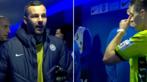 Scena pred derbi između Handanovića i sudije označena je kao skandalozna