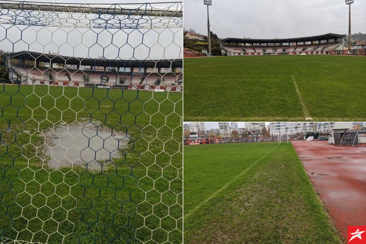 Kiša pravi probleme širom BiH: Pogledajte kako jutros izgleda stadion Tušanj