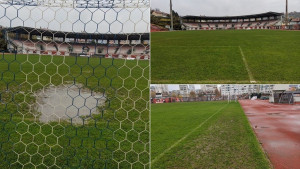 Kiša pravi probleme širom BiH: Pogledajte kako jutros izgleda stadion Tušanj