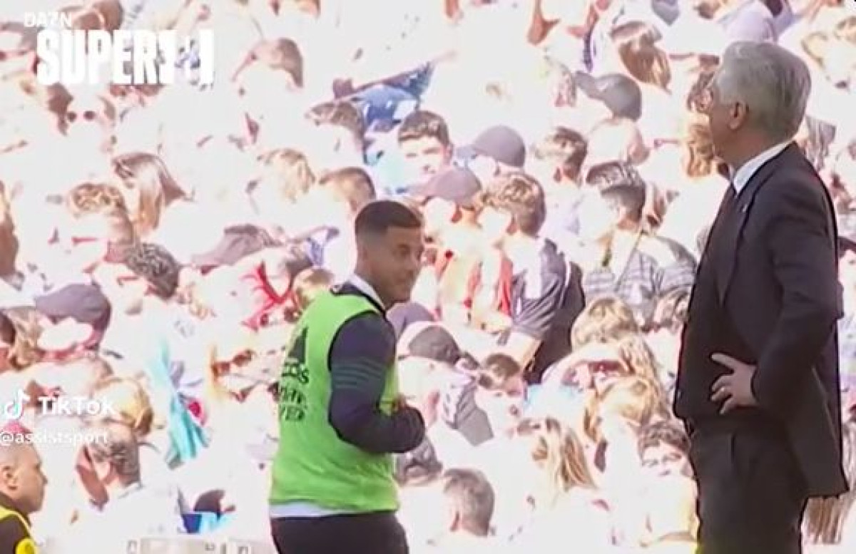 Ancelotti mu rekao da ide na zagrijavanje, a onda su kamere snimile reakciju šokiranog Hazarda