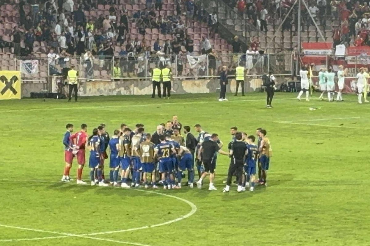 Dok su Austrijanci slavili pobjedu Barbarez održao govor Zmajevima na centru terena