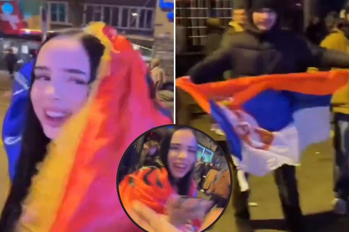 Srbin s leđa krenuo na navijačicu sa zastavom Albanije, ubrzo je žestoko zažalio