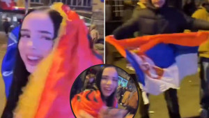 Srbin s leđa krenuo na navijačicu sa zastavom Albanije, ubrzo je žestoko zažalio