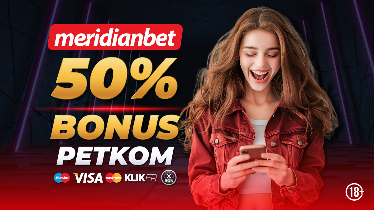 Meridian danas pojačava depozit: Ne propusti 50% bonusa! Meridian danas pojačava depozit: Ne propusti 50% bonusa!