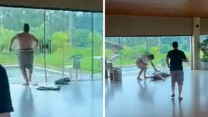 Slavio pobjedu Argentine i htio da skoči u bazen, a nije shvatio da su staklena vrata zatvorena