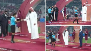 Muškarce pozdravlja, a pored žena kao kip: Šeik "ukrao" pažnju na ceremoniji Svjetskog prvenstva