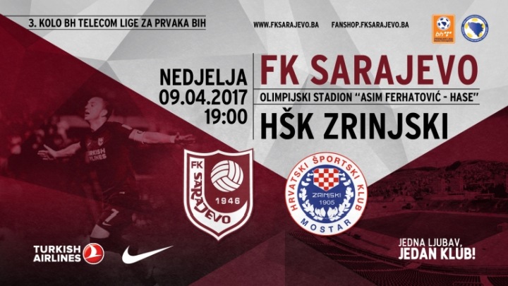 Od danas prodaja ulaznica za susret Sarajevo - Zrinjski Od danas prodaja ulaznica za susret Sarajevo - Zrinjski