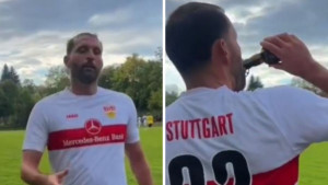 Bivši reprezentativac Njemačke nakon akcije ostao bez daha, pa prišao navijaču i uzeo pivo