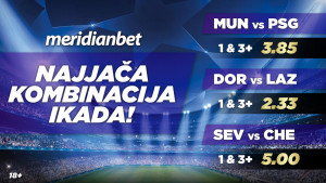 Liga šampiona: Najjača kombinacija kvota ikada! Poklon za igru bez rizika!