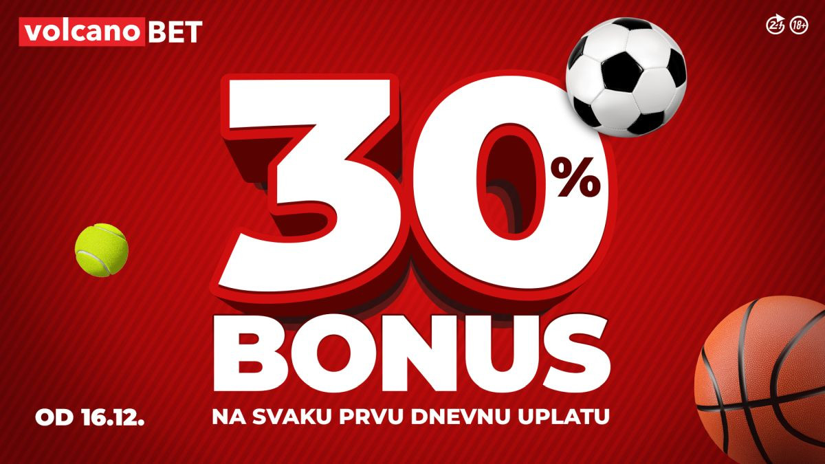 Igraj sport na Volcanobet.ba: 30% bonusa na prvi depozit!