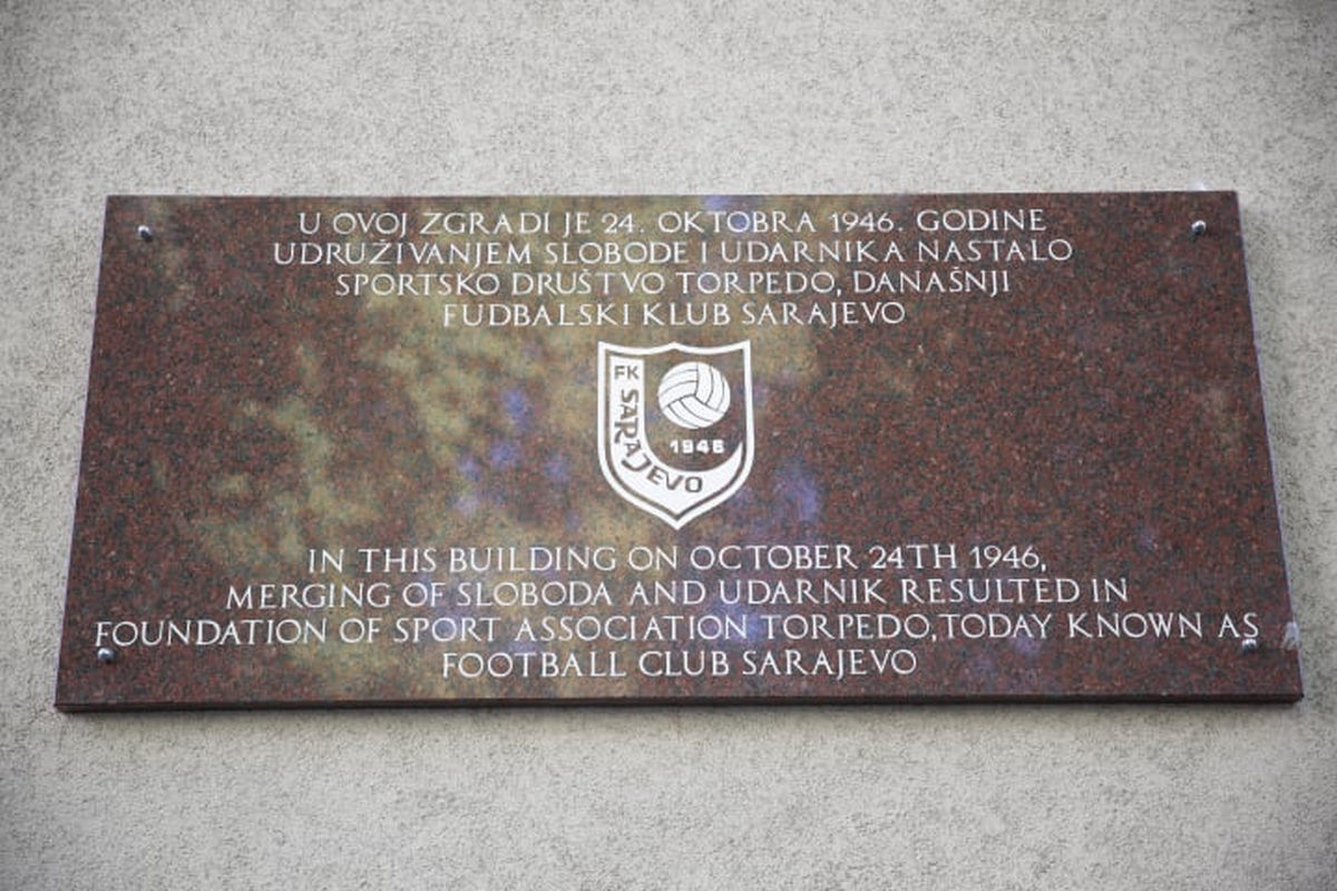 Otkrivena spomen ploča na mjestu gdje je prije 75 godina osnovan FK Sarajevo