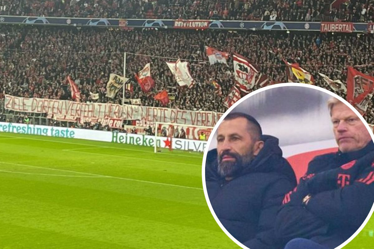 Navijači Bayerna na kraju okačili ogromnu parolu iza gola, čelnici kluba se crvenili od sramote Navijači Bayerna na kraju okačili ogromnu parolu iza gola, čelnici kluba se crvenili od sramote