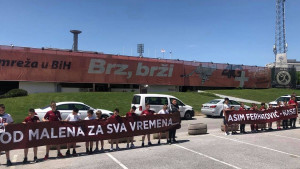 Protest članova škole fudbala "Asim Ferhatović Hase" zbog njenog gašenja