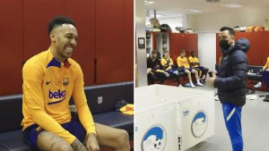 Aubameyang nije mogao ni sanjati bolji doček u svlačionici Barcelone