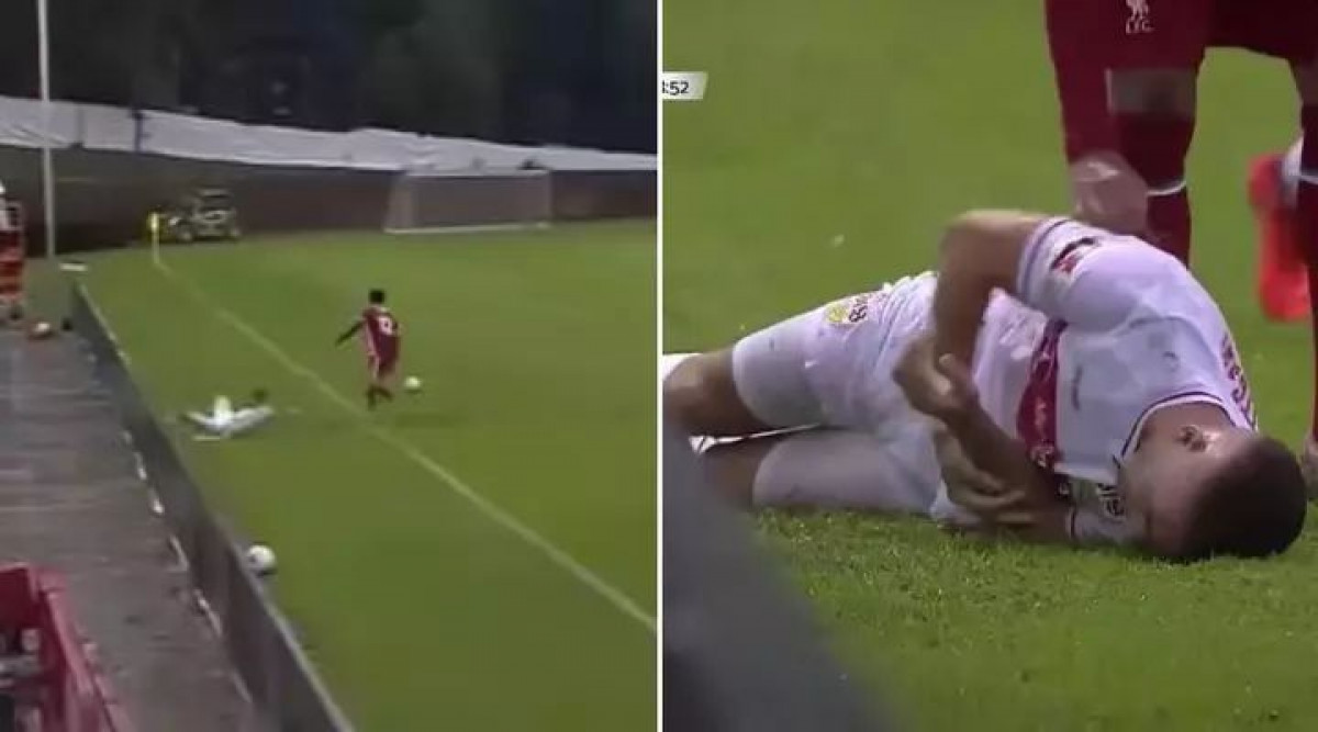 Gomez bezobrazno gurnuo igrača Stuttgarta u reklame i slomio mu lakat lijeve ruke