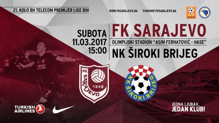 FK Sarajevo: Od petka u prodaji ulaznice za Široki Brijeg