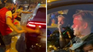 Koemanova supruga nije mogla da vjeruje šta se dešava, navijači nogama udarali njegov automobil