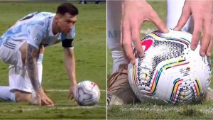 Messi uoči svakog slobodnjaka ima mali ritual s loptom