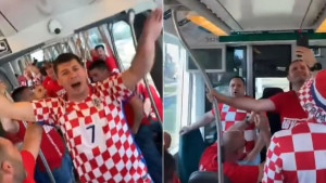 Hrvatski navijači u Rotterdamu u sav glas pjevaju -  "Bosnom behar probeharao"
