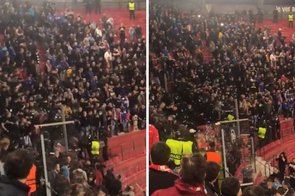 Incident na Ramon Sanchez Pizjuanu: Potukli se policija i Bad Blue Boysi
