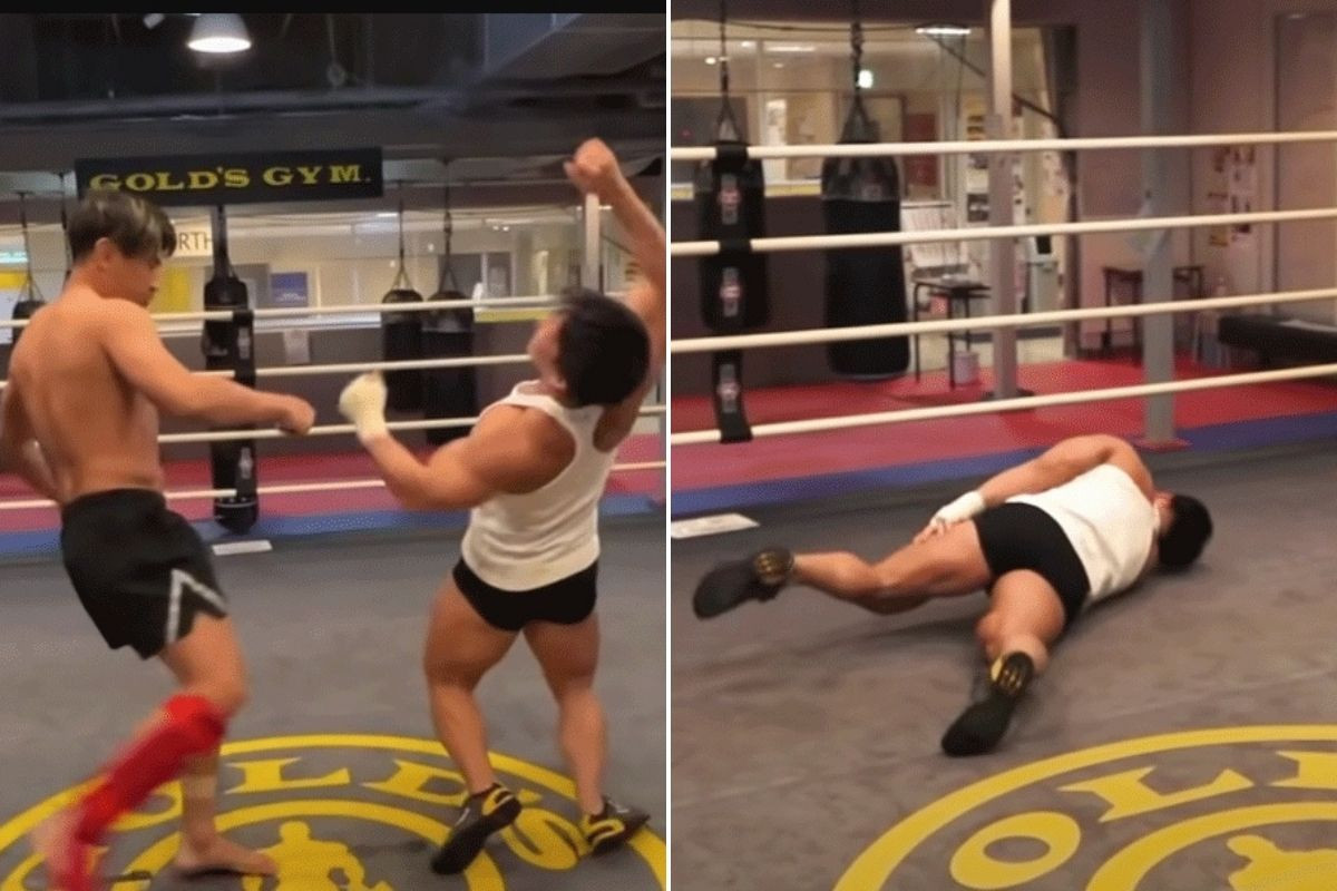 Bodybuilder želio isprobati snagu kickboxera: Od prvog udarca je vrištao kao malo dijete