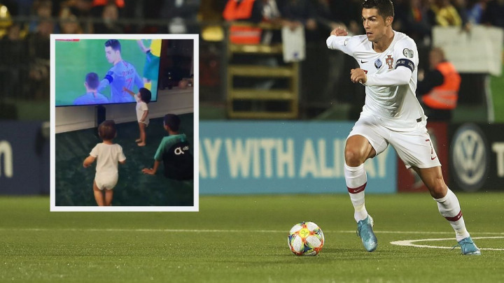 Pogledajte reakciju Ronaldove djece kada su ga vidjeli da postiže gol